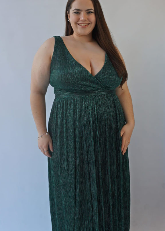 Tiffany Espalda Abierta Gasa Vestido Con Escote En V Azul Cielo Tallas Grandes