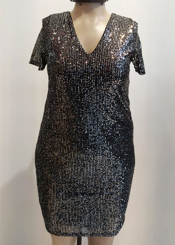 Amaris Lentejuelas Largo Vestido Con Mangas De La Tapa Verde Menta Tallas Grandes