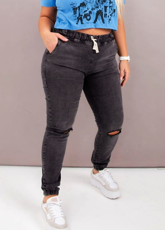 BABUCHA GRIS CON ROTURAS en Talles Grandes